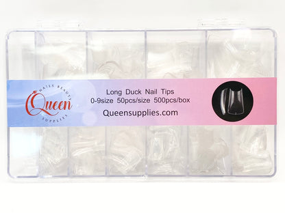 Queen - French Cover Long Nail Duck Tips 500pc (Half-Moon)