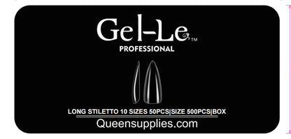 Gel-Le Clear Stiletto Full Coverage Long Tips