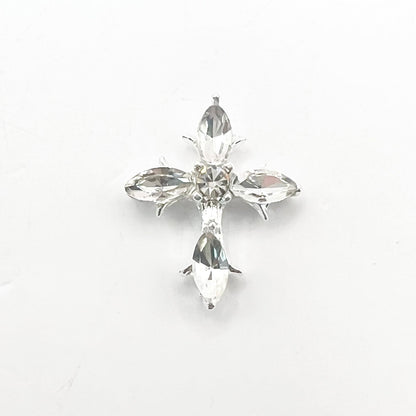 Queen - Nail Charms 10pc - #386 Silver Crystal Crosses