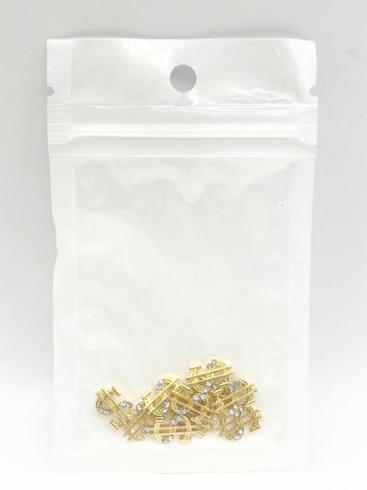 Queen - Nail Charms 10pc - #259 Gold Dollar Signs