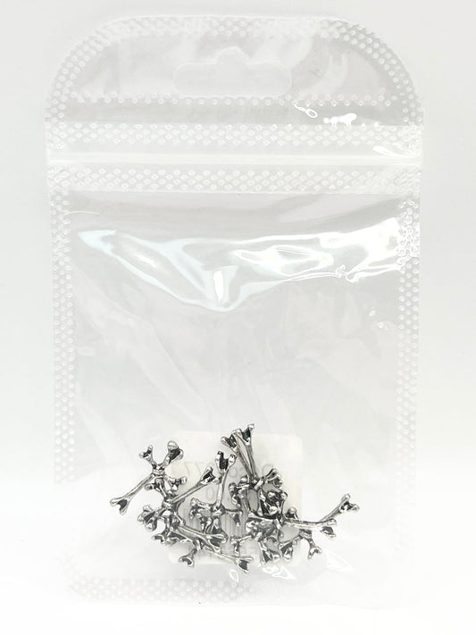 Queen - Nail Charms 10pc - #377 Silver Bone Crosses