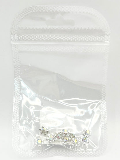 Queen - Nail Charms 10pc - #248 Silver Small Gem Snowflakes