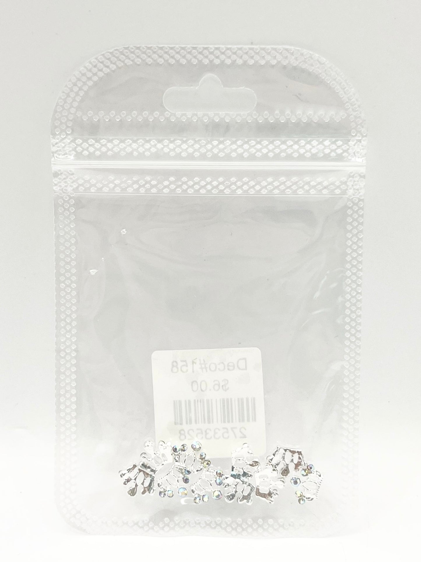Queen - Nail Charms 10pc - #158 Silver Tiaras with Iridescent Stones