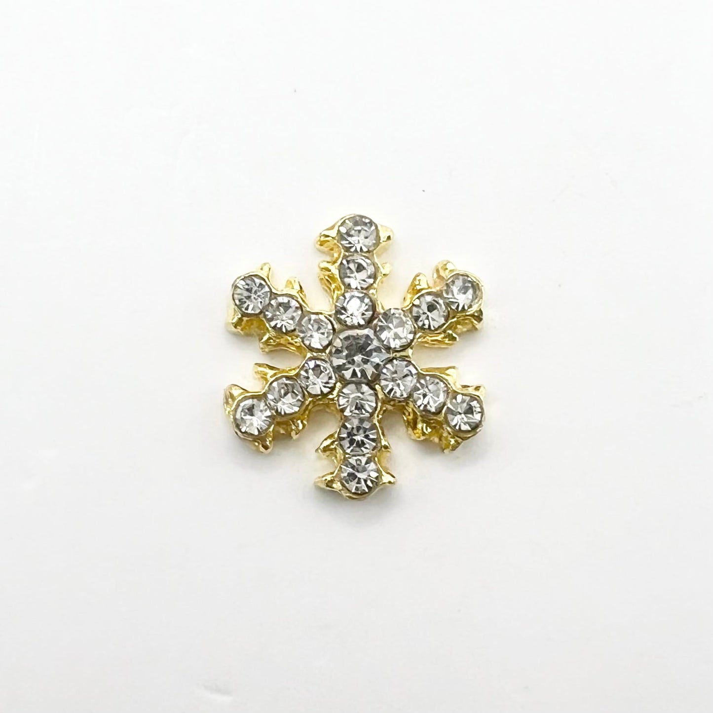 Queen - Nail Charms 10pc - #244 Gold Crystal Snowflakes