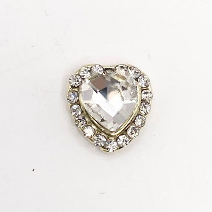 Queen - Nail Charms 10pc - #059 Gold Crystal Hearts