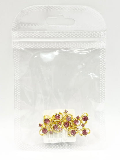 Queen - Nail Charms 10pc - #366 Gold Dark Pink Cosmic Staffs