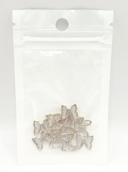 Queen - Nail Charms 10pc - #332 Gold Light Purple Butterflies