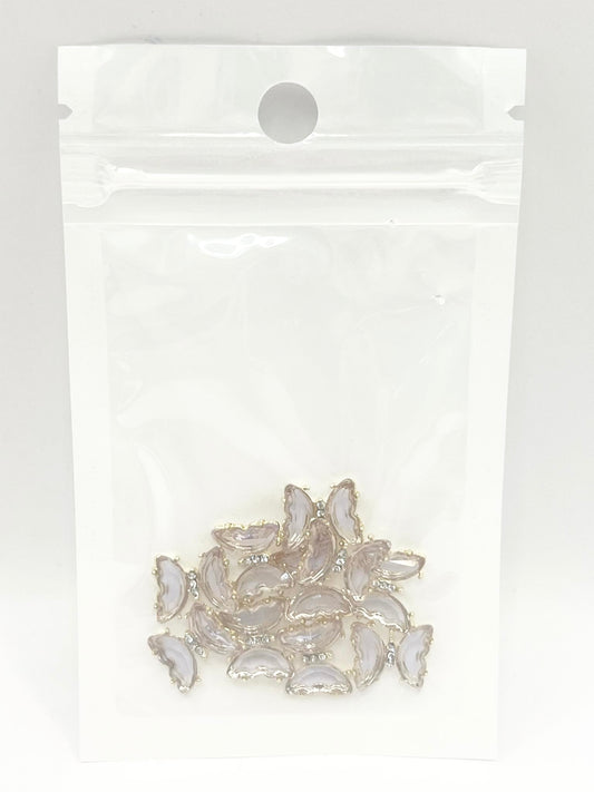 Queen - Nail Charms 10pc - #332 Gold Light Purple Butterflies