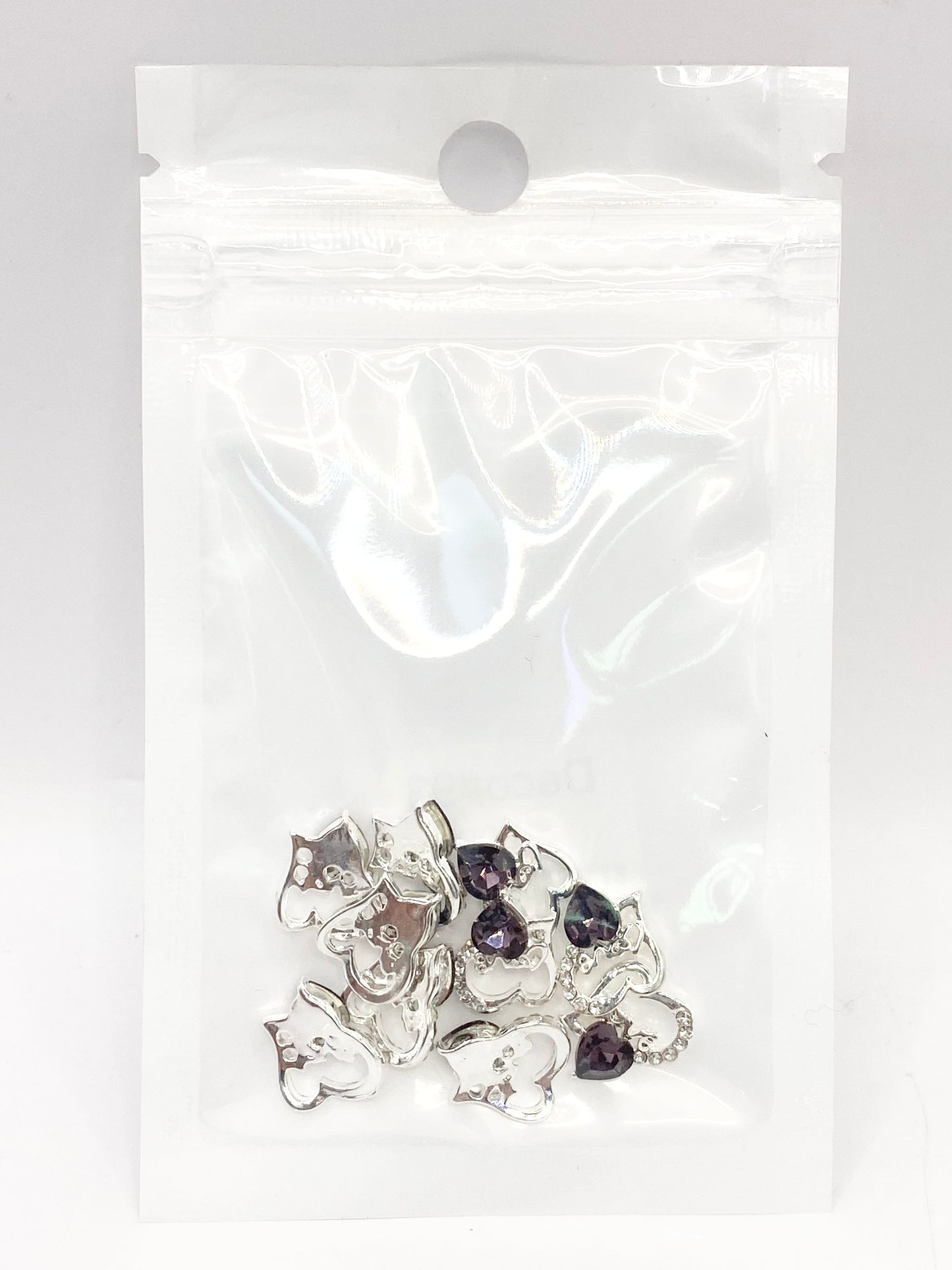 Queen - Nail Charms 10pc - #093 "Love"  Smokey Hearts