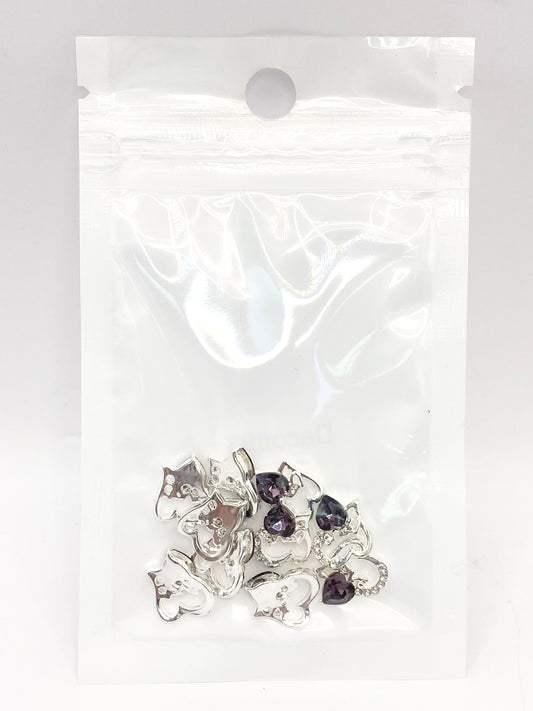 Queen - Nail Charms 10pc - #093 "Love"  Smokey Hearts
