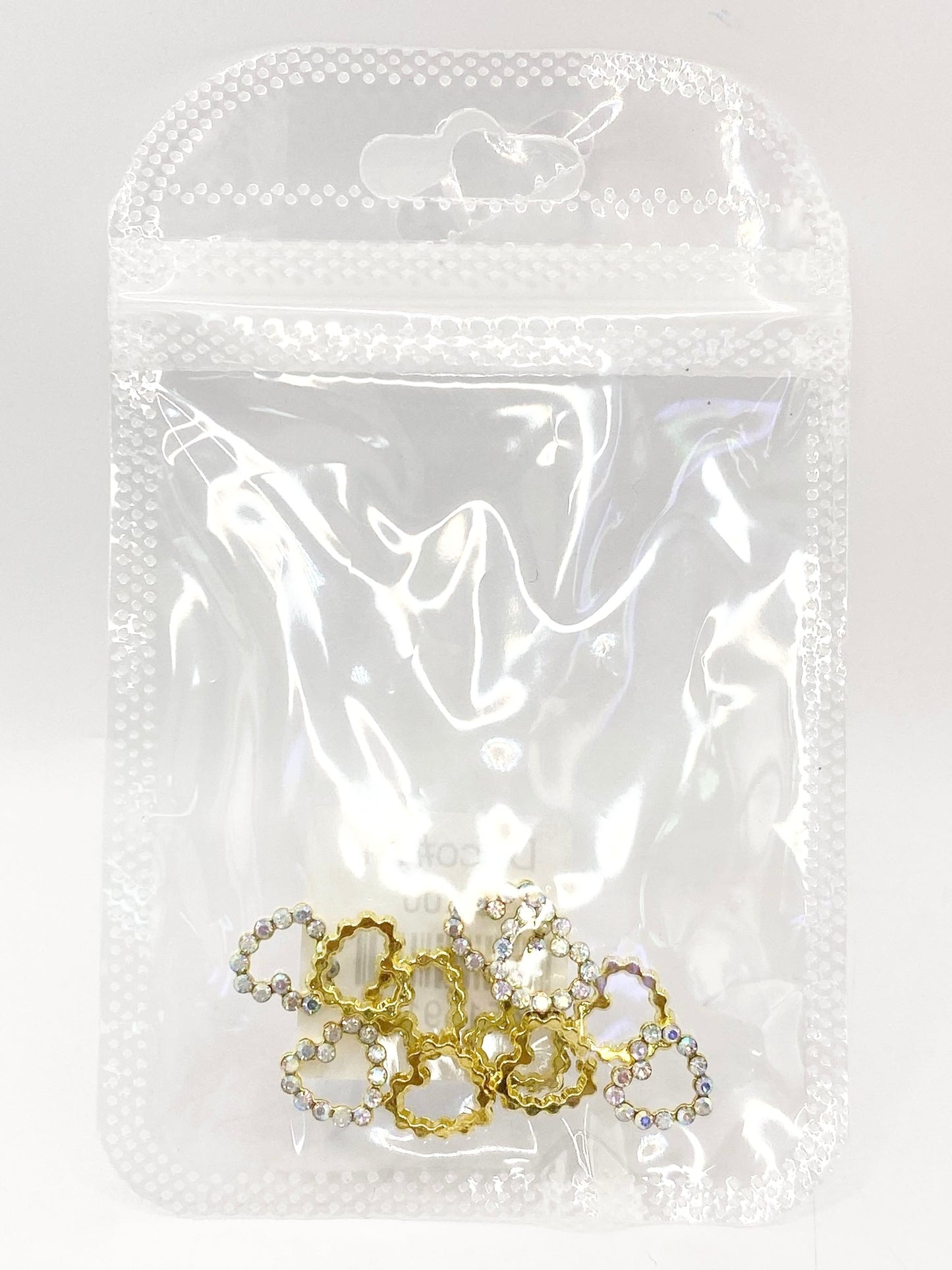 Queen - Nail Charms 10pc - #074 Gold Iridescent Hearts