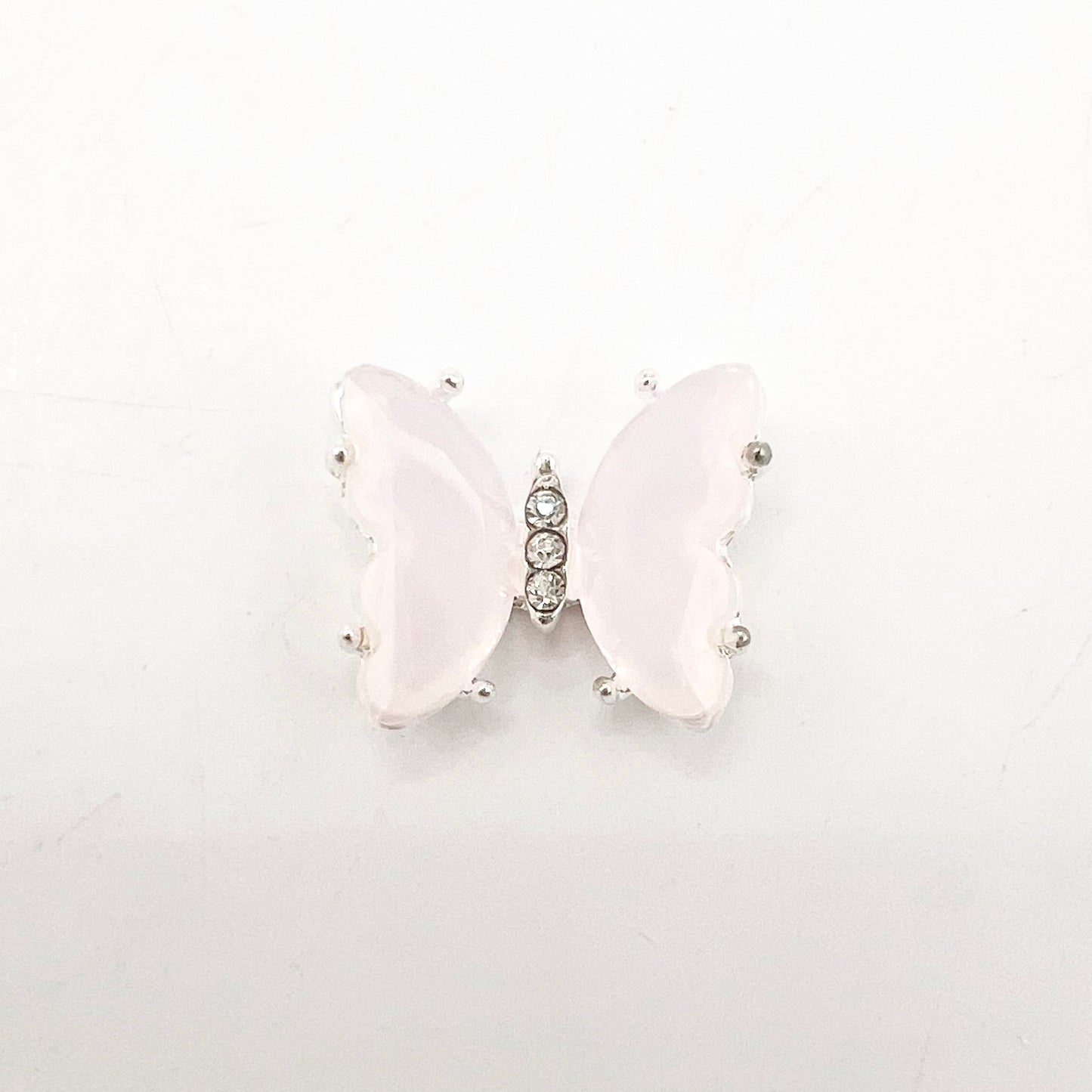 Queen - Nail Charms 10pc - #335 Silver Light Pink Butterflies