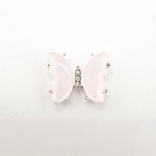 Queen - Nail Charms 10pc - #335 Silver Light Pink Butterflies