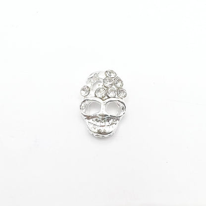 Queen - Nail Charms 10pc - #395 Silver Skulls with Plus Cross