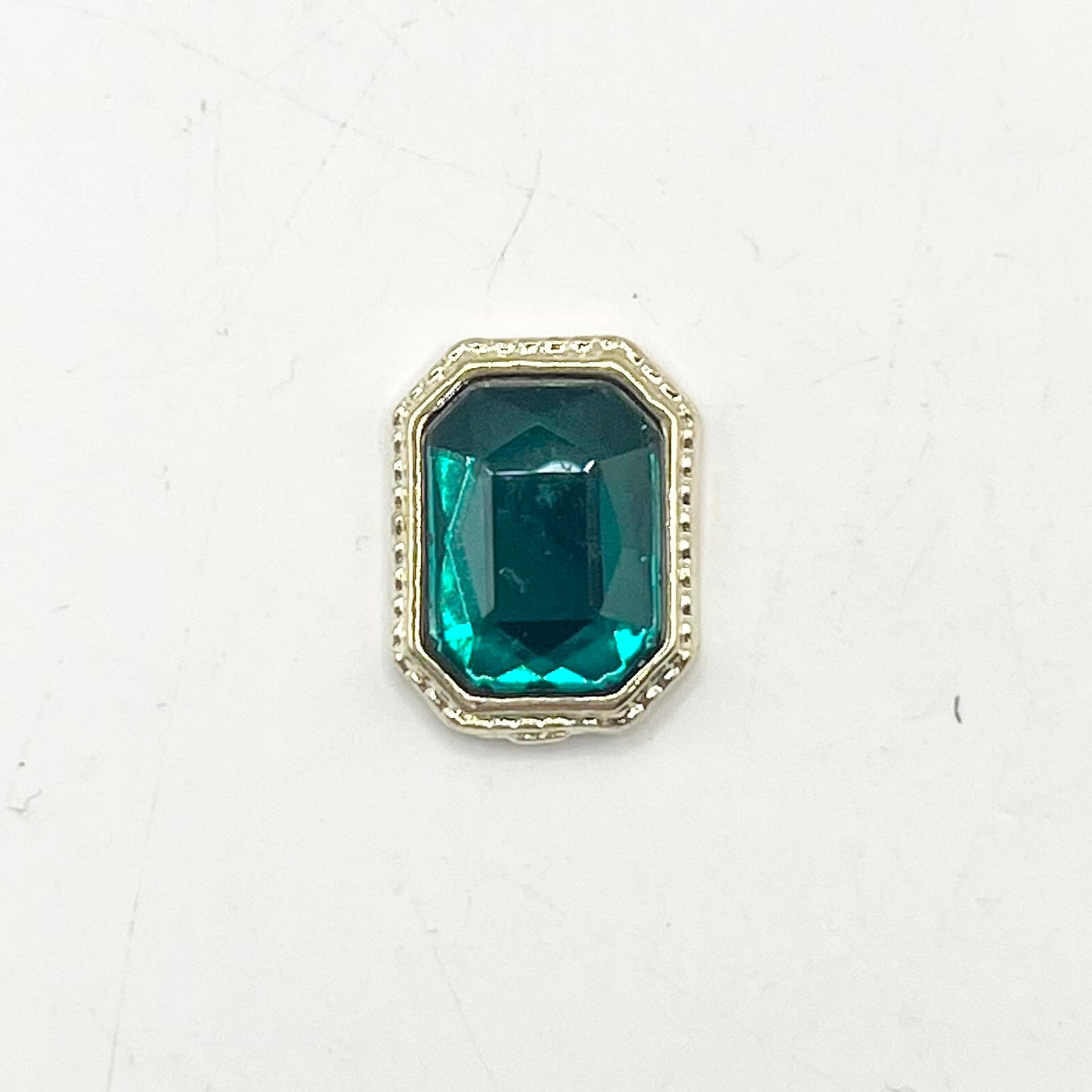 Queen - Nail Charms 10pc - #008 Gold Green Rectangles