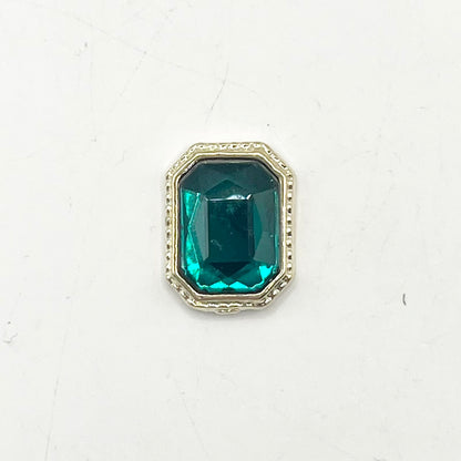 Queen - Nail Charms 10pc - #008 Gold Green Rectangles