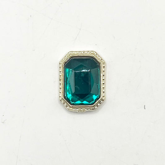 Queen - Nail Charms 10pc - #008 Gold Green Rectangles