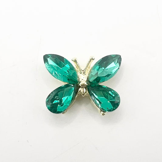 Queen - Nail Charms 10pc - #316 Gold Blue Crystal Winged