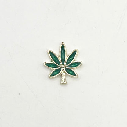 Queen - Nail Charms 10pc - #186 Gold Green Leafs