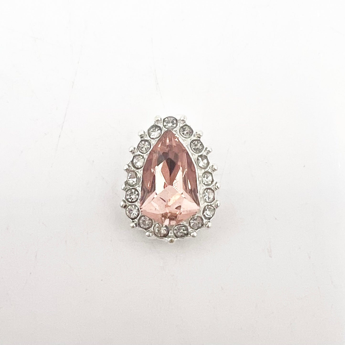 Queen - Nail Charms 10pc - #011 Silver Orange Teardrops with Crystals