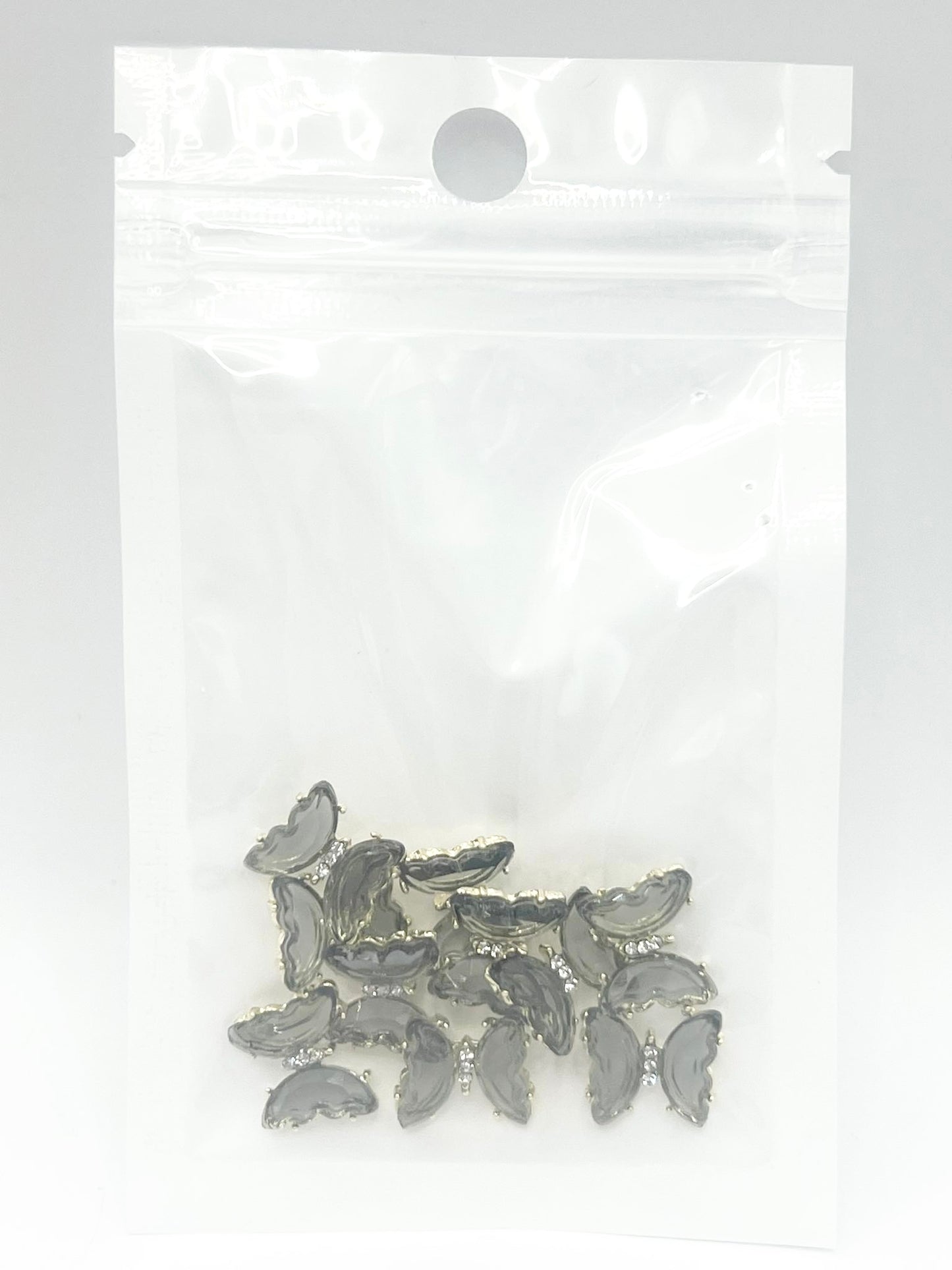 Queen - Nail Charms 10pc - #320 Gold Black Butterflies