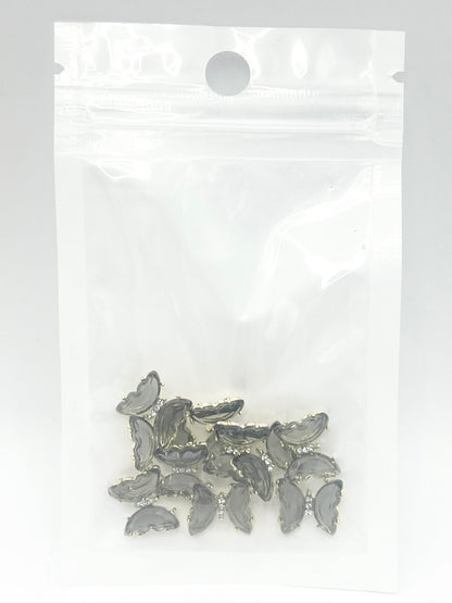 Queen - Nail Charms 10pc - #320 Gold Black Butterflies