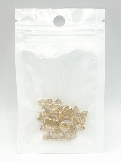 Queen - Nail Charms 10pc - #324 Gold Orange Butterflies