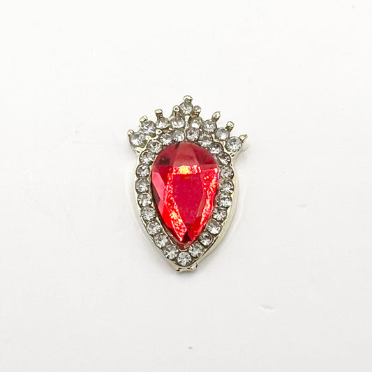 Queen - Nail Charms 10pc - #235 Gold Red-Shaped Strawberries with Crystals