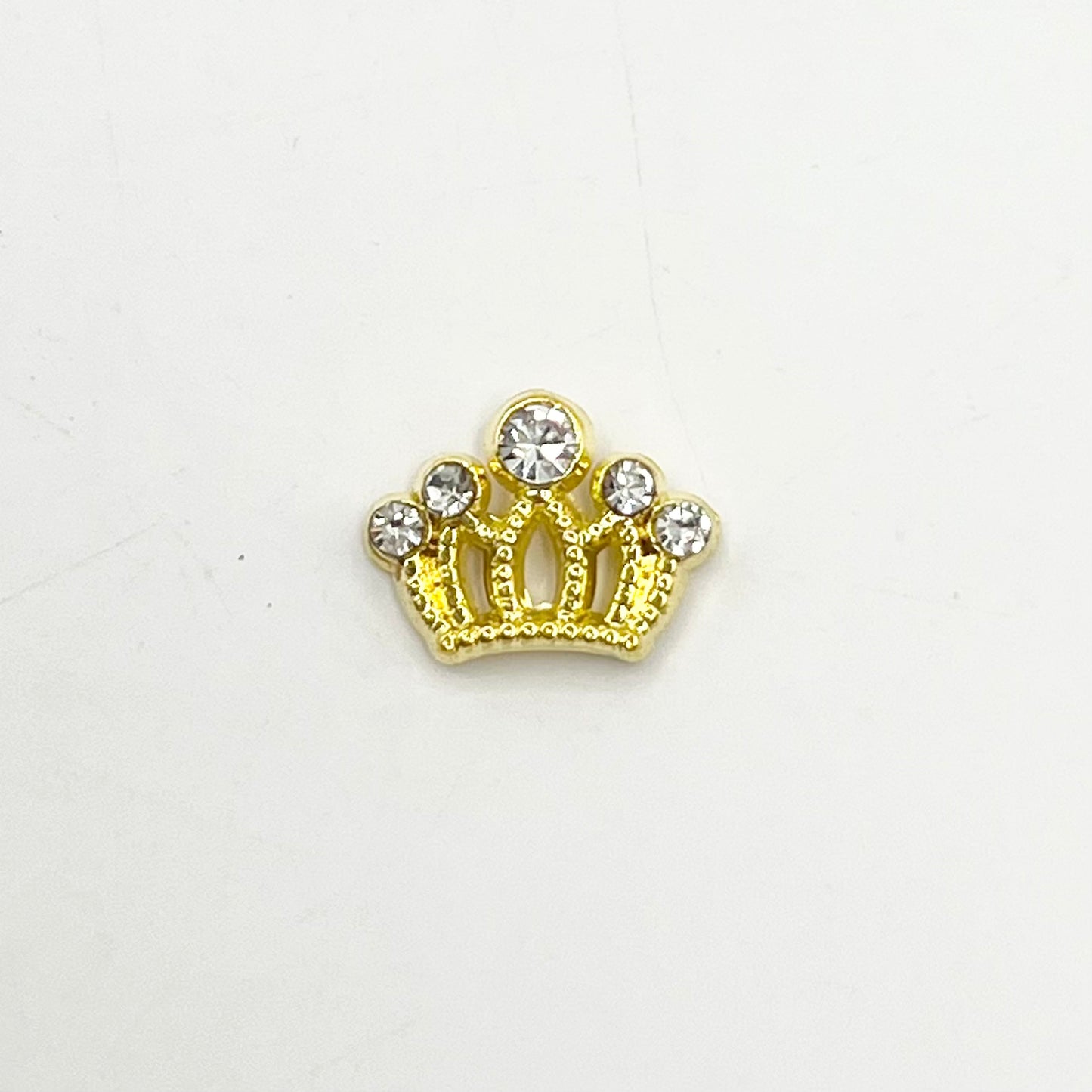 Queen - Nail Charms 10pc - #159 Gold Tiaras with White Stones