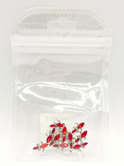 Queen - Nail Charms 10pc - #217 Silver Red Crest