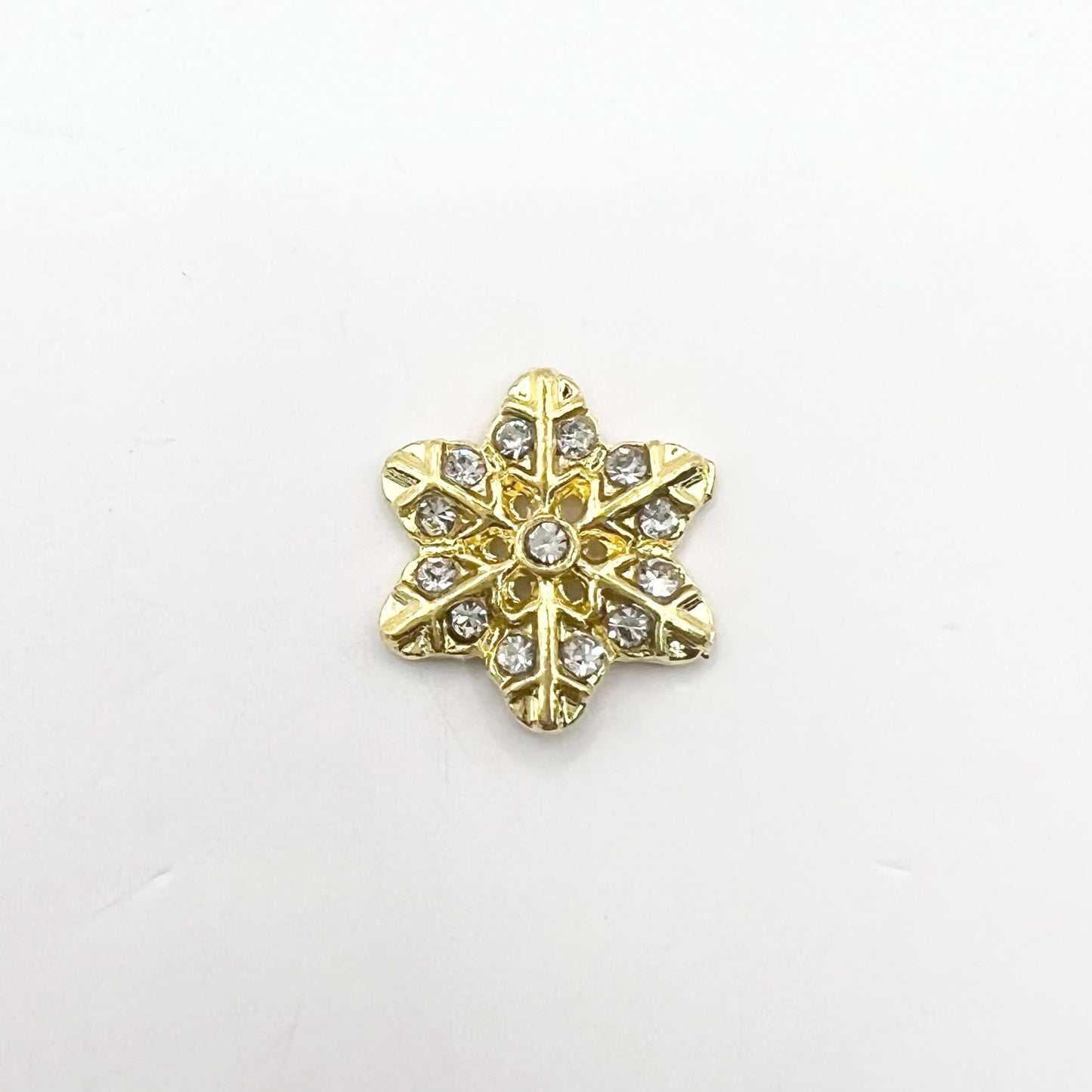 Queen - Nail Charms 10pc - #241 Gold Big Crystal Snowflakes
