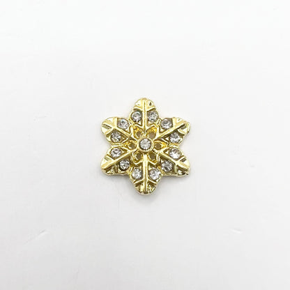 Queen - Nail Charms 10pc - #241 Gold Big Crystal Snowflakes