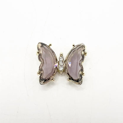 Queen - Nail Charms 10pc - #334 Gold Dark Purple Butterflies