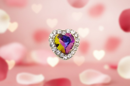 Queen - Nail Charms 10pc - #053 Gold Rainbow Hearts