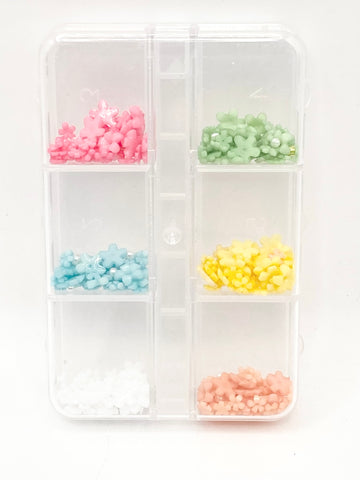 Assorted Nail Charms Set - Multi-Size Flower (6 Types)