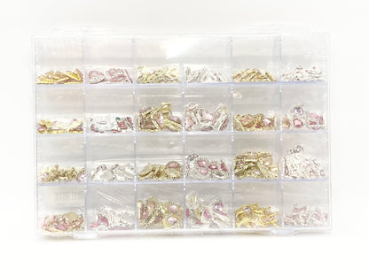 Assorted charms - Pink Stone 240pc