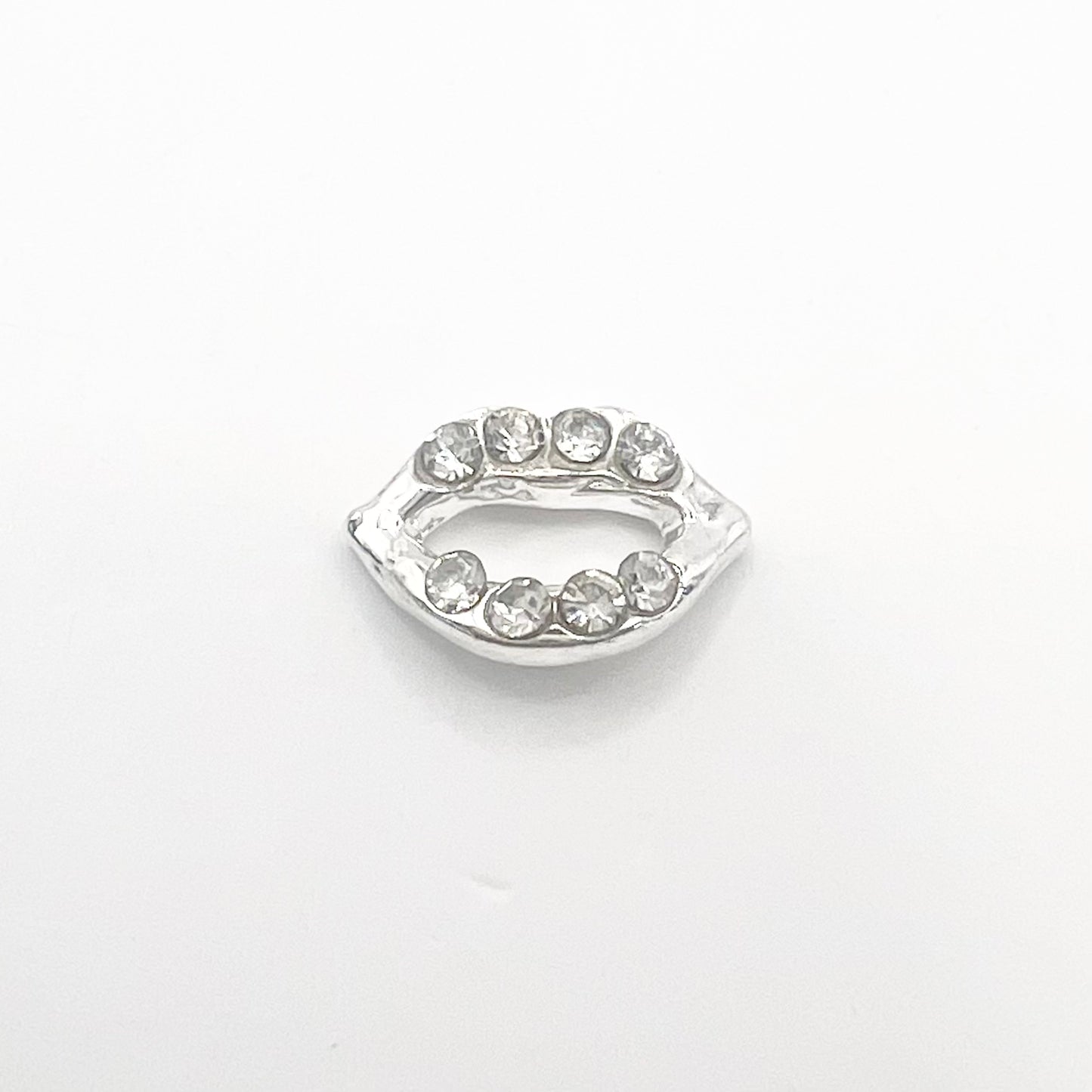 Queen - Nail Charms 10pc - #251 Silver Open Crystal Lips