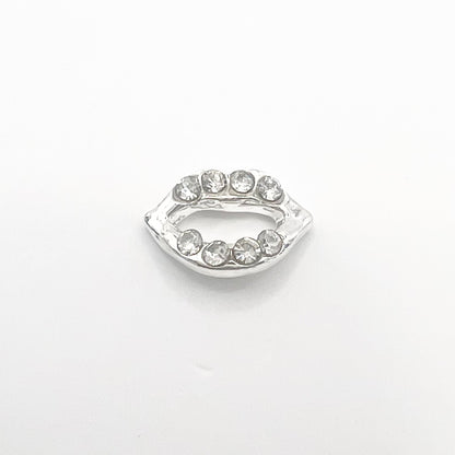Queen - Nail Charms 10pc - #251 Silver Open Crystal Lips
