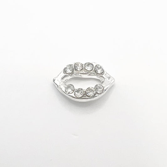 Queen - Nail Charms 10pc - #251 Silver Open Crystal Lips