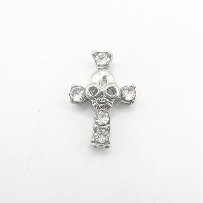 Queen - Nail Charms 10pc - #390 Silver Skull Crosses