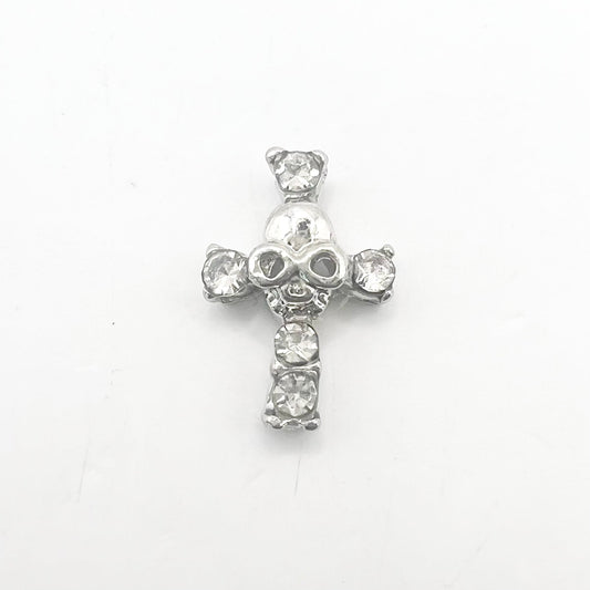 Queen - Nail Charms 10pc - #390 Silver Skull Crosses