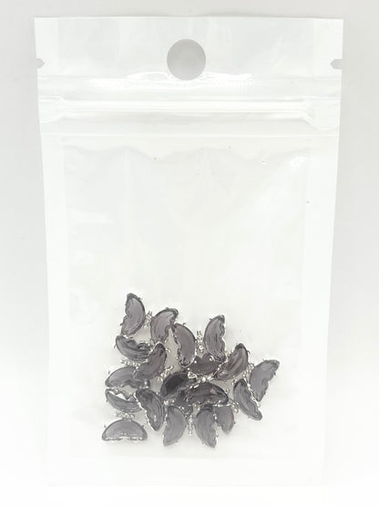 Queen - Nail Charms 10pc - #333 Silver Dark Purple Butterflies