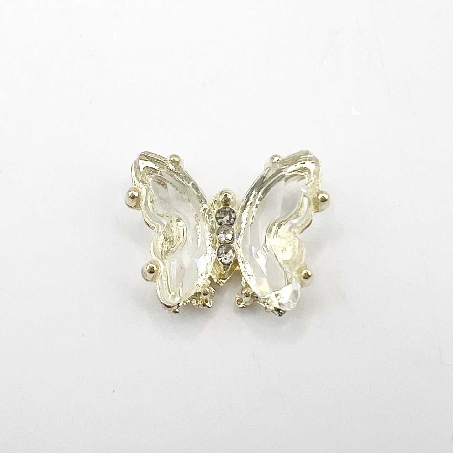 Queen - Nail Charms 10pc - #340 Gold Clear Butterflies