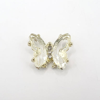 Queen - Nail Charms 10pc - #340 Gold Clear Butterflies