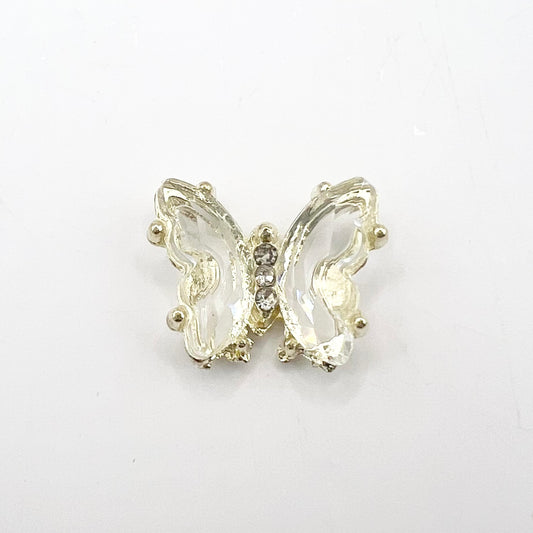 Queen - Nail Charms 10pc - #340 Gold Clear Butterflies