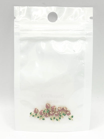 Queen - Nail Charms 10pc - #293 Gold Light Blush Roses
