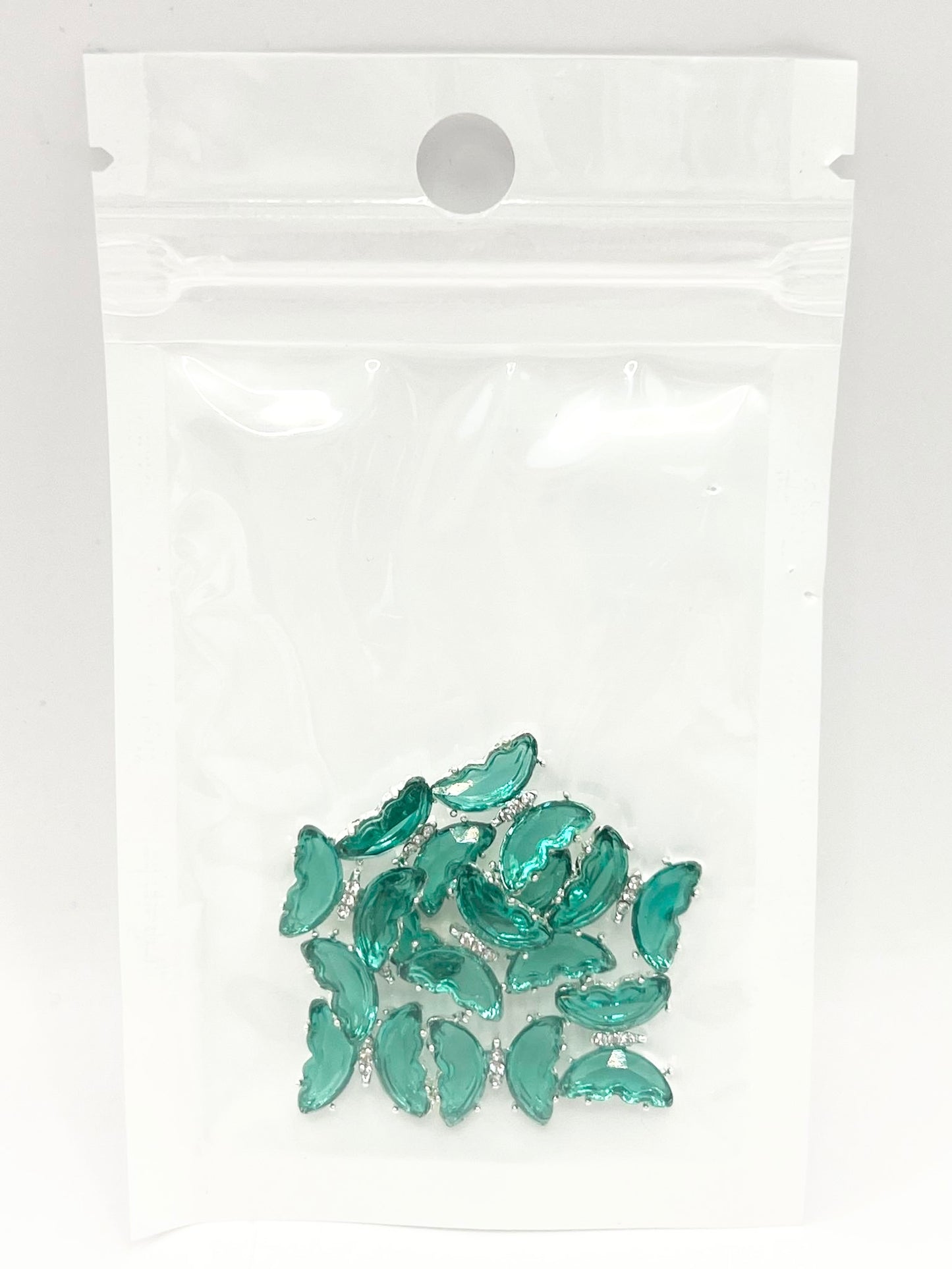 Queen - Nail Charms 10pc - #327 Silver Cyan Butterflies