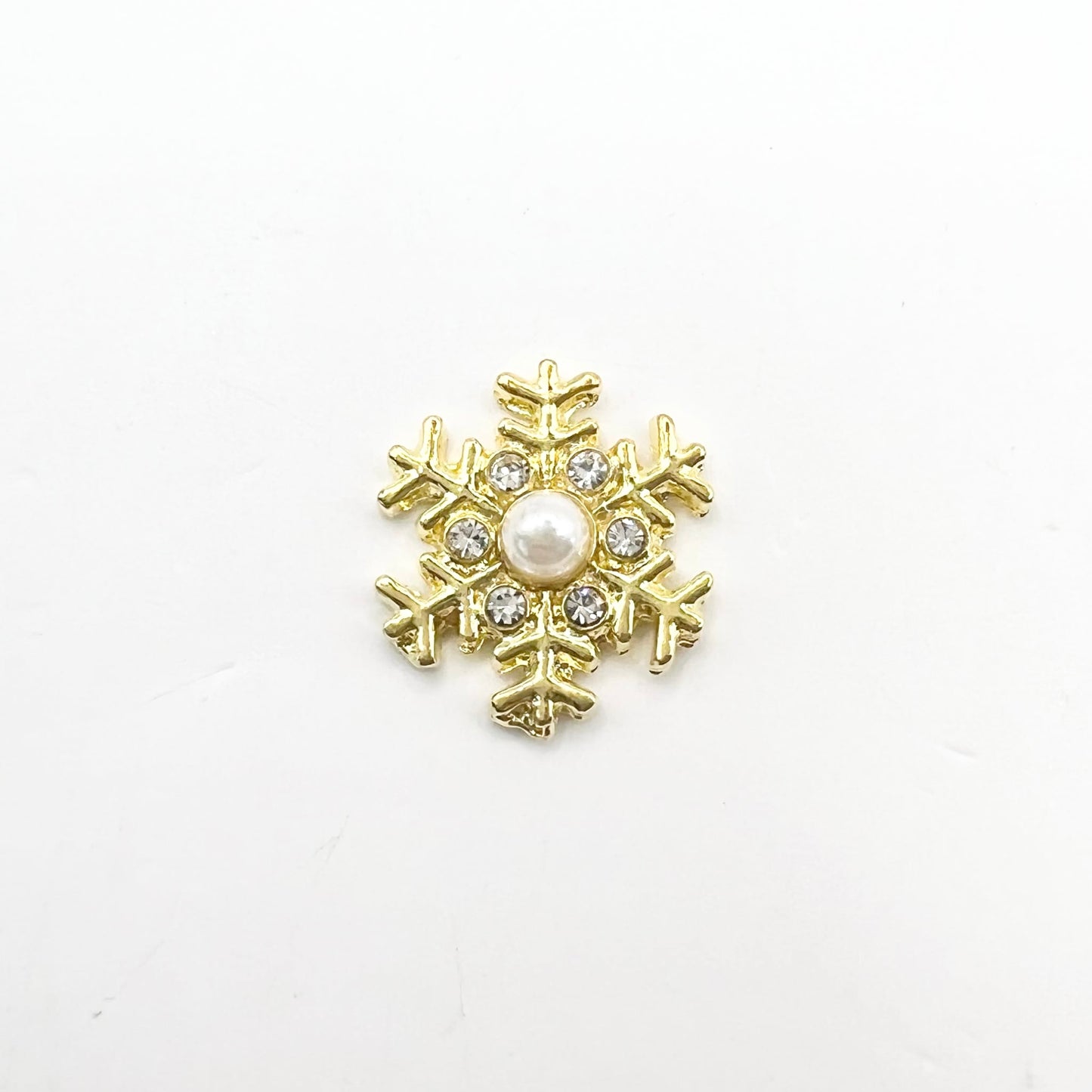 Queen - Nail Charms 10pc - #249 Gold Pearl Snowflake