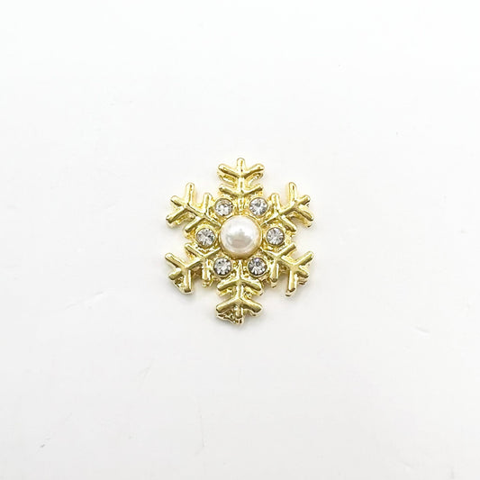 Queen - Nail Charms 10pc - #249 Gold Pearl Snowflake
