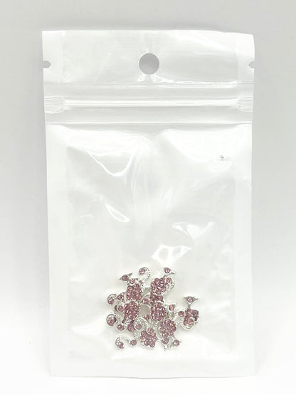 Queen - Nail Charms 10pc - #272 Silver Pink Barbies